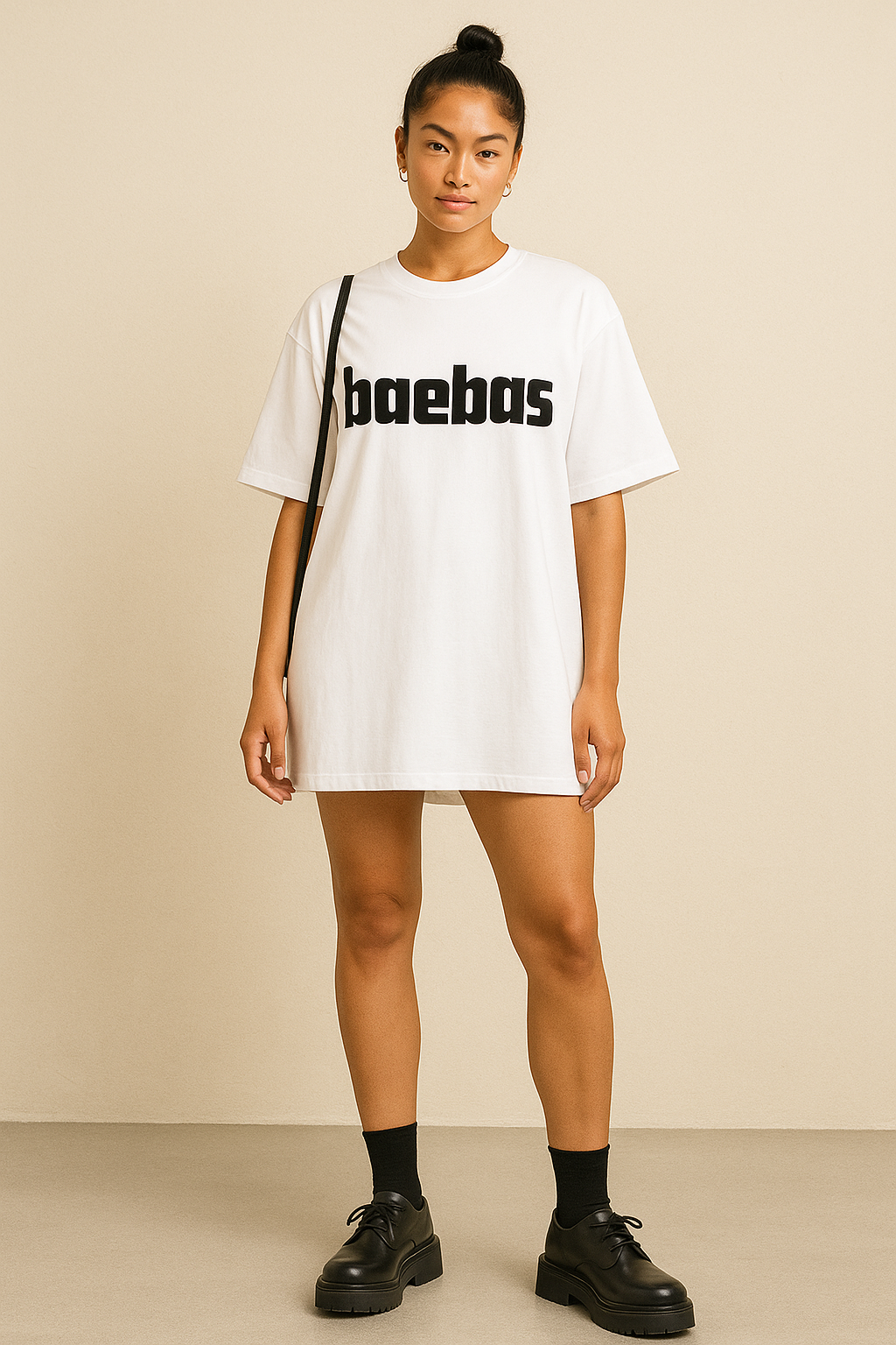 Oversized Baebas White T-Shirt for Women