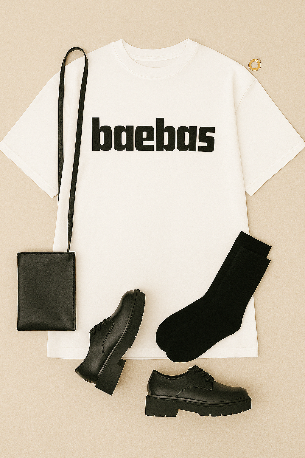 Oversized Baebas White T-Shirt for Women